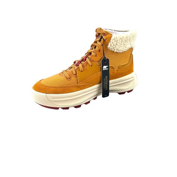 Sorel X Calia Ona 503 Mid Fur Cozy Sneaker Boot Sz 6.5 Canyon Gold /ceramic NIB - Picture 4 of 12